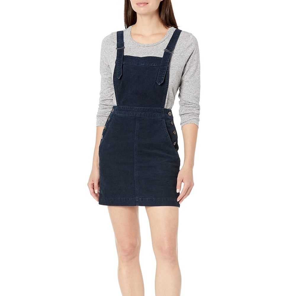 AG Adriano Goldschmied Jacs Corduroy Overall Dress in Sulfur Blue Vault Size S